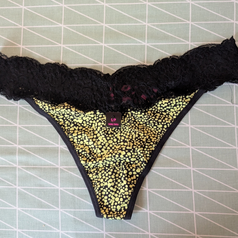 La SENZA Black and Yellow Lace Panties